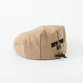Khaki corduroy New York embroidered baby beret cap with adjustable strap - Baby Size (48-52CM) / Cotton Embroidered Style (Khaki)