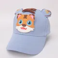Berretto da baseball per bambini celeste con toppa a tigre e orecchie 3D decorative - Stile 4 Blu
