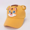 Cappellino da baseball giallo per bambini con tigre 3D e orecchie morbide - Modello 4 Giallo