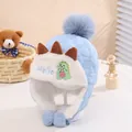 Sky blue kids dinosaur earflap hat with quilted fabric and cozy faux fur lining - Children (3-8 Years Old) / Sky Blue