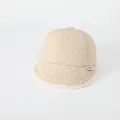 Cappellino da baseball trapuntato beige per bambini con tesa in pile bianco e logo - Stile Tinta Unita / Beige