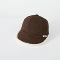 Berretto da baseball trapuntato marrone per bambini con visiera in pile bianco - Stile Tinta Unita / Caffè Scuro