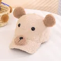 Cappellino da baseball in pile beige per bambini con orecchie da orso in 3D - Bambini 4-10 Anni 50-54cm / Kaki