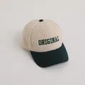 Winter sherpa baseball cap for kids with green ORIGINAL embroidery and corduroy brim - Dark Green