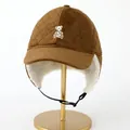 Cappello invernale per bambini color caramello con ricamo orso e paraorecchie caldi - Bambini Circa 4-10 Anni / caffè