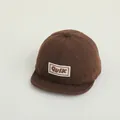 Dark brown corduroy baseball cap for toddlers with Quik patch and soft brim detail - Coffee Quik Patch
