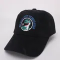 Detail of black corduroy baseball cap with green dinosaur embroidery for children - Style 2 / Black