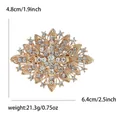 Elegante goldene Vintage-Strassbrosche mit Sonnenblumen-Design und Größenangaben - Gold