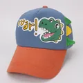 Blue and orange kids baseball cap with cartoon dinosaur roar print and 3D back spines - Kids 3-8 Years 48-53CM / Style 2 Sky Blue