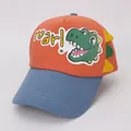 Children's orange baseball cap with blue brim and 3D dinosaur spinal fin decorations - Kids 3-8 Years 48-53CM / Type 2 Orange