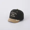 Retro Kinder Baseballkappe in Dunkelgrün und Khaki mit Catalina-Stickerei für Babys - 48-52cm / 1983 Buchstaben Armeegrün
