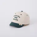 Kids baseball cap in cream and dark green with Catalina 1983 Island embroidery - 48-52cm / 1983 Letters Beige