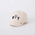 Beige baby baseball cap with BOY letter and bear embroidery, stylish sun hat for kids - 48-52cm / Bear BOY Beige