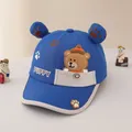 Royal blue kids baseball cap with cartoon bear 3D ears and Puppy embroidery detail - Baby 2-5 Years (48-52CM) / Sapphire Blue