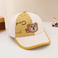 Berretto da baseball per bambini giallo e bianco con orsetto in rilievo 3D - Regolabile / Giallo