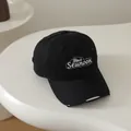 Distressed black cotton baseball cap for kids with white Black Seunoon embroidery - Kids 50-54CM / Black