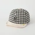 Infant checkered baseball cap with R patch and soft brim for spring outdoor wear - Toddler One Size / Letter R Black