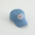 Hellblaue Jeans-Baseballkappe für Kinder mit weißem Herz-Patch und Stickerei-Detail - 50-52CM / Mittelblauer Denim