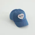 Blaue Denim-Baseballkappe für Kinder mit Herz-Patch und gesticktem Schriftzug - 50-52CM / Dunkelblauer Denim
