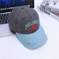 Casquette de baseball vintage en coton gris et bleu avec broderie Challenge - Taille Enfant / Gris