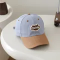 Kids baseball cap with brown bear patch and Fields text in blue and brown - Kids 50-54cm / Sky Blue Fields Bear (Style 3)