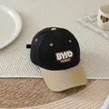 Black and beige contrast kids baseball cap with BYYO NICEDAY patch embroidery - Kids 50-54cm / Black BYYO NICEDAY (Style 2)
