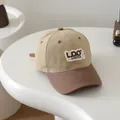 Kids baseball cap in khaki and brown with L.DO SURPRISE embroidered patch for street style - Kids 50-54cm / Khaki LDO SURPRISE (Style 4)