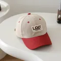 Beige and red kids baseball cap featuring LDO SURPRISE embroidered patch detail - Kids 50-54cm / Dark Red LDO SURPRISE (Style 4)