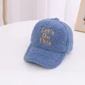 Light blue polar fleece kids baseball cap with yellow Let's Do This embroidery - Kids (Approx. 2-8 Years) / Blue