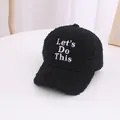 Kids black fleece baseball cap featuring white 'Let's Do This' embroidery detail - Kids (Approx. 2-8 Years) / Black