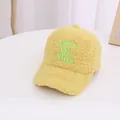 Kids warm yellow polar fleece baseball cap with green Let's Do This embroidery - Kids (Approx. 2-8 Years) / Yellow