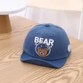 Navy blue baby baseball cap featuring astronaut bear embroidery and soft brim design - Infant 0-30 Months / Blue