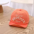 Cappellino da baseball arancione in cotone per neonati con ricamo My Brother - Neonato 0-30 Mesi / Arancione