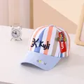 Berretto da baseball per bambini con strisce blu arancio e logo Kukuji ricamato - Taglia per Bambini / Bordo Blu