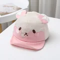 Cappellino da baseball per neonati con orecchie di orso e visiera morbida in cotone rosa - Taglia Neonati / Rosa