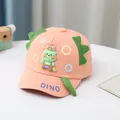 Pink orange baby baseball cap with dinosaur design and 3D decorative dorsal fins - 0-3 Years Old / Style 1 Orange