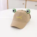 Khaki Kinder-Baseballkappe mit grünen 3D-Froschaugen und Stickerei SYLPHLIKE FROG - Kleinkinder 50-52CM 3-6 Jahre alt / Khaki