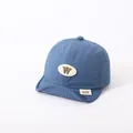 Blue cotton quick-dry baseball cap for babies with a stylish cream-colored letter W patch - Letter W Style / Blue (Letter W)