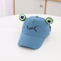 Blaue Kinder-Baseballkappe mit 3D-Froschaugen und gesticktem SYLPHLIKE FROG-Schriftzug - Kleinkinder 50-52CM 3-6 Jahre alt / Blau