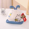 Berretto da baseball in rete per neonati blu e beige con orecchie di coniglio 3D - 45-48 cm / Celeste