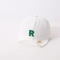 White quick-dry cotton baby baseball cap with green letter R embroidery and soft brim - Letter R Style / White (Letter R)
