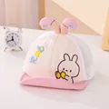 Berretto a rete rosa e bianco per neonati con graziose orecchie da coniglio 3D - 45-48 cm / Rosa