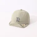 Toddler quick-dry soft brim baseball cap in beige with letter R embroidery - Letter R Style / Khaki (Letter R)