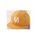 Cappellino snapback giallo per bambini con ricamo 3D della lettera M bianca - Bambini circa 3-10 anni / Giallo Zenzero