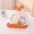 Orange baby baseball cap with mesh panels and cute 3D bunny ears and embroidery - 45-48cm / Orange