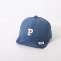 Dark blue quick-dry cotton baby baseball cap with white embroidered letter P decoration - Letter P Style / Blue (Letter P)