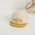 Kids breathable mesh baseball cap in yellow and beige with BOSTON embroidery - 45-48cm / Yellow Brim