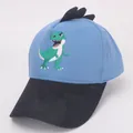 Blue and black kids' baseball cap with cute embroidered cartoon dinosaur for 3-8 years old - Kids 3-8 Years (48-54cm) / Blue