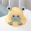 Cute yellow baby frog fisherman sun hat with 3D eyes and Good embroidery detail - Baby 0-30 Months (44-48CM) / Yellow Frog