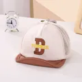Berretto da baseball in rete beige e marrone per neonati con ricamo D-SUMMER - 45-48CM (0-36 Mesi) / caffè